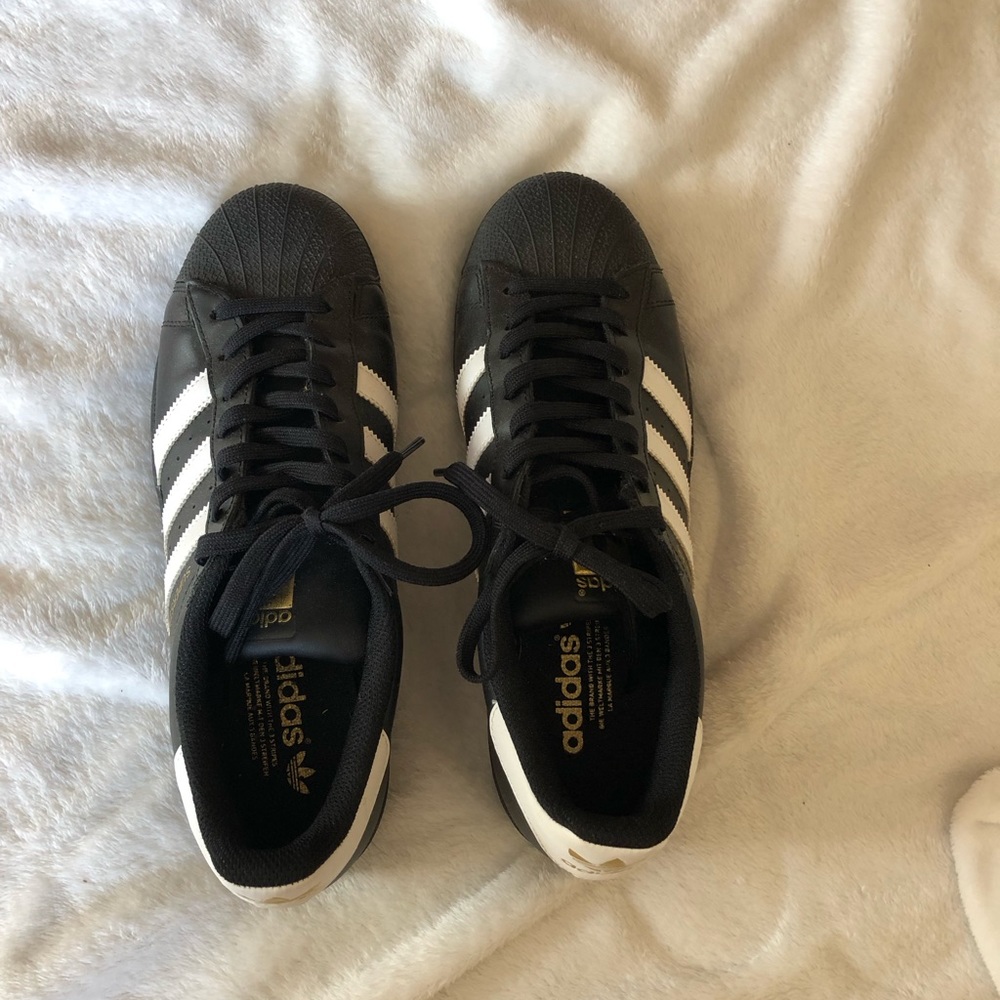 adidas Superstar black size 9 sneakers. Worn once.